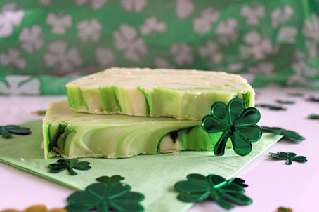 Shamrock Shake fudge for St. Patrick's Day!