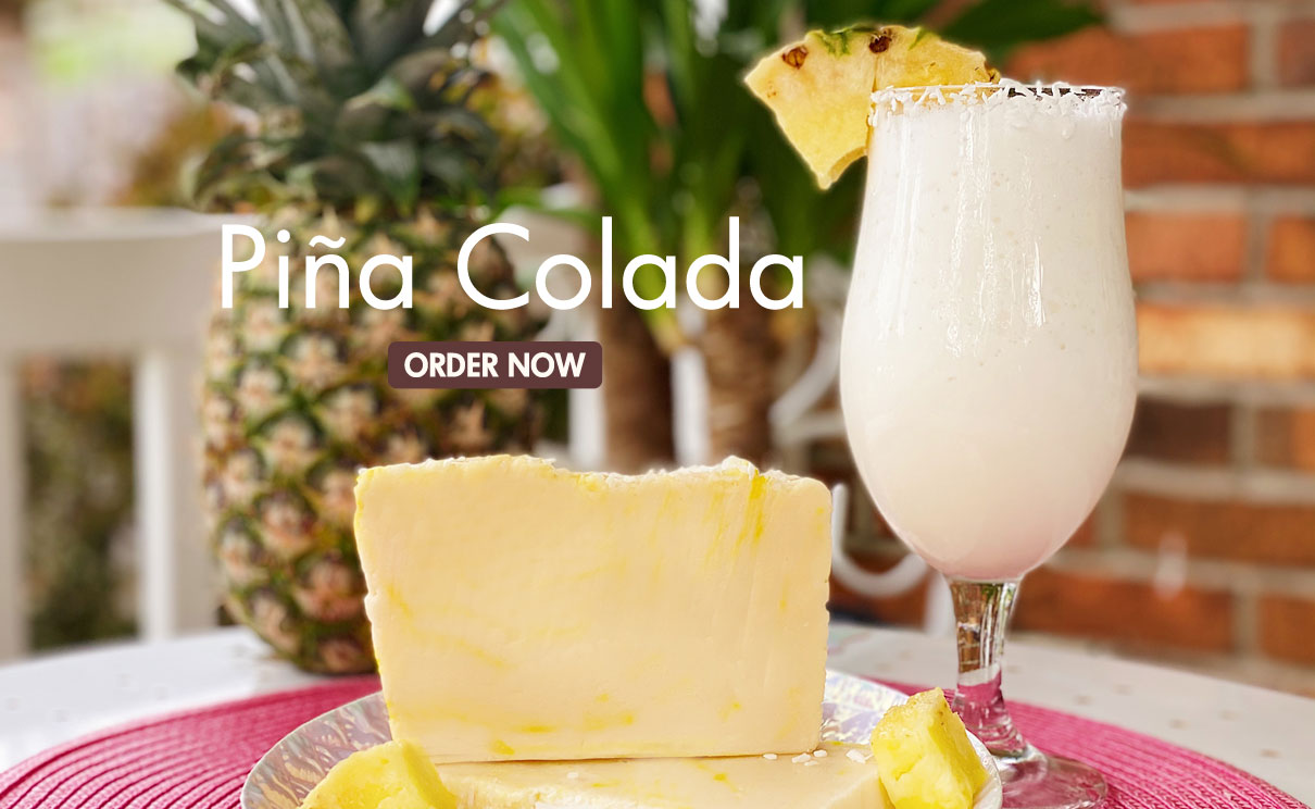 Photo of Pina Colada Fudge with a Pina Colada drink and a Pineapple