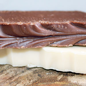 Photos of chocolate and vanilla fudgefudge
