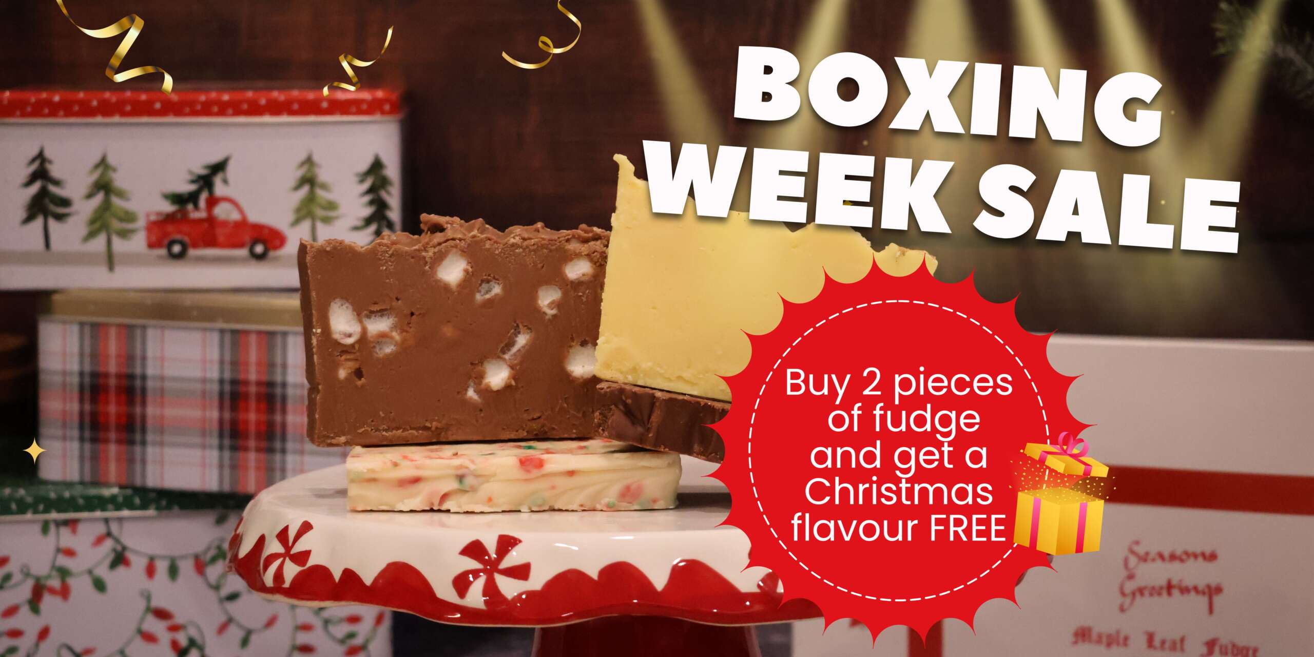 Holiday fudge buy 2 pieces get 1 free