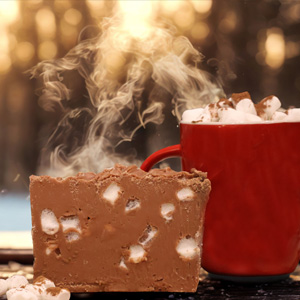 Hot Chocolate Fudge and Cup of Hot Chocolate